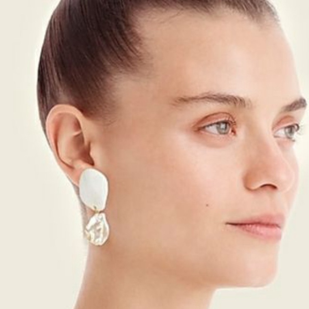 J. Crew Freshwater Pearl Disc Drop Earrings